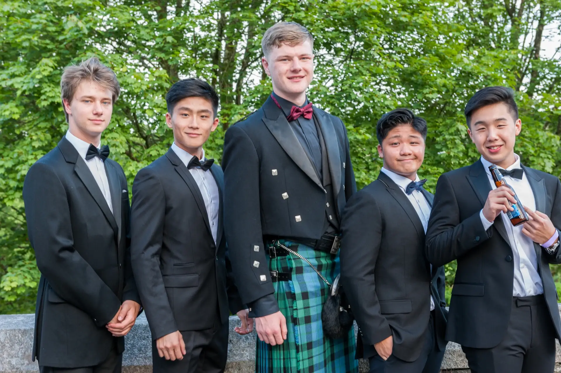 Romantic couple portrait in beautiful garden setting