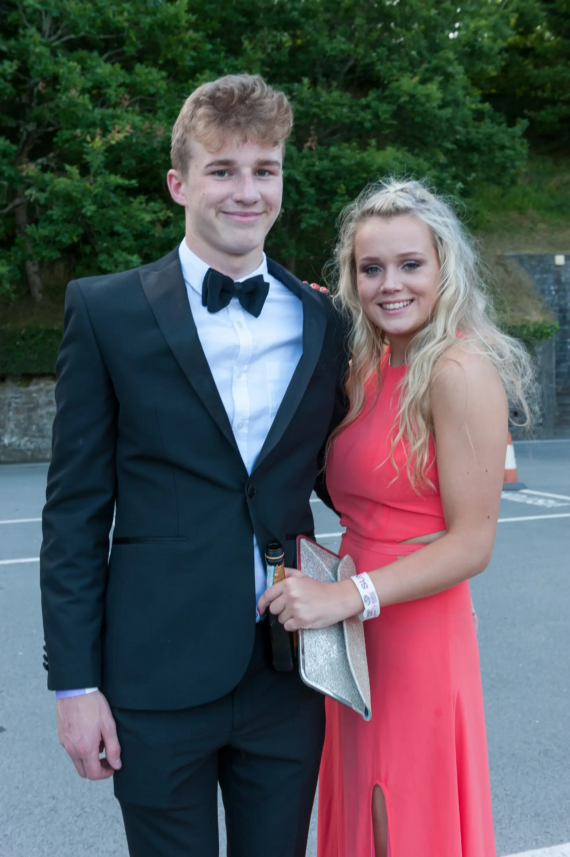 Elegant couple portrait at formal event venue