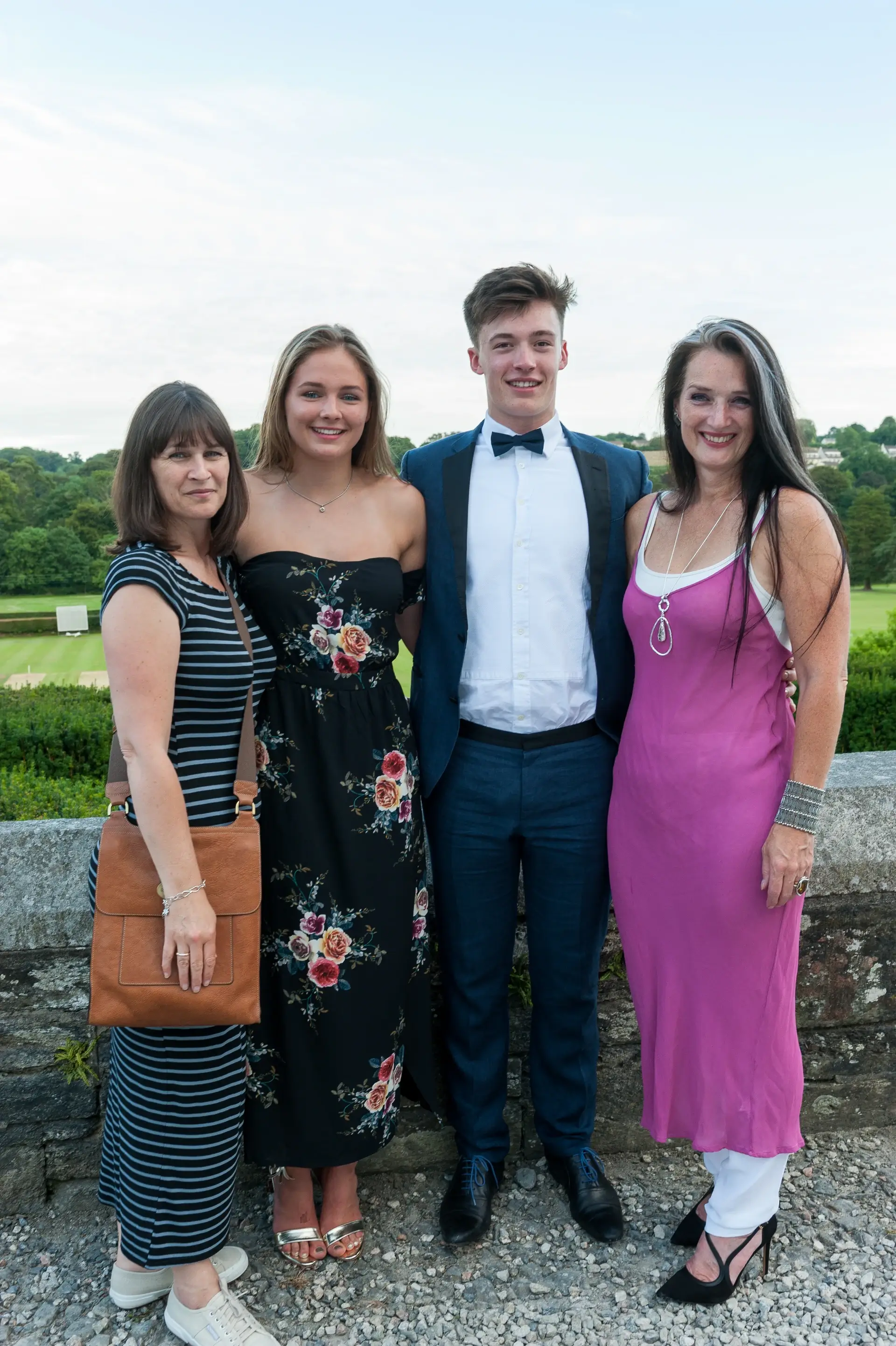 Joyful wedding celebration with guests dancing