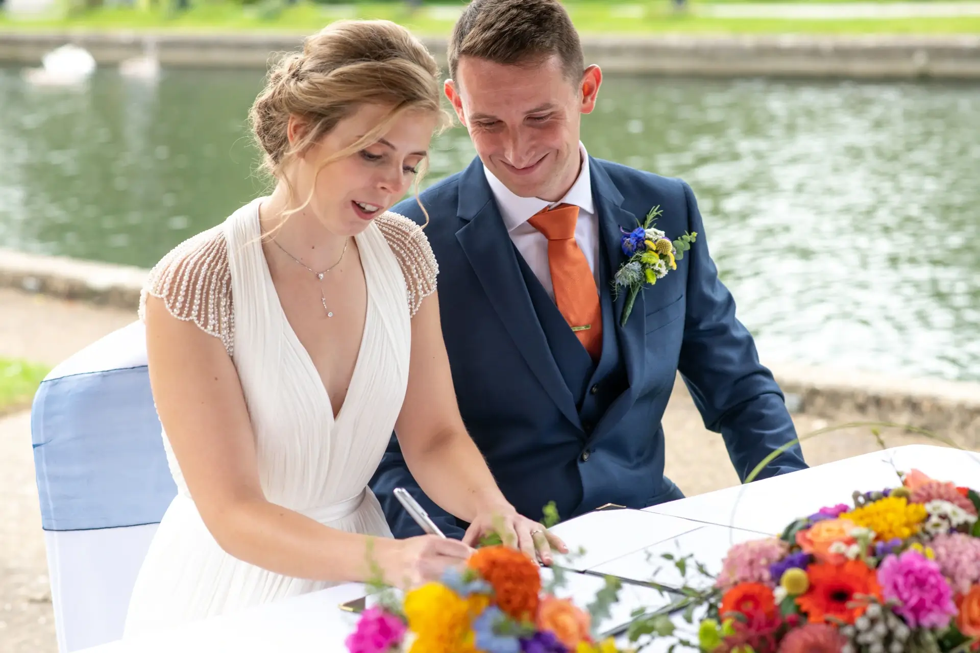Bride and groom portrait