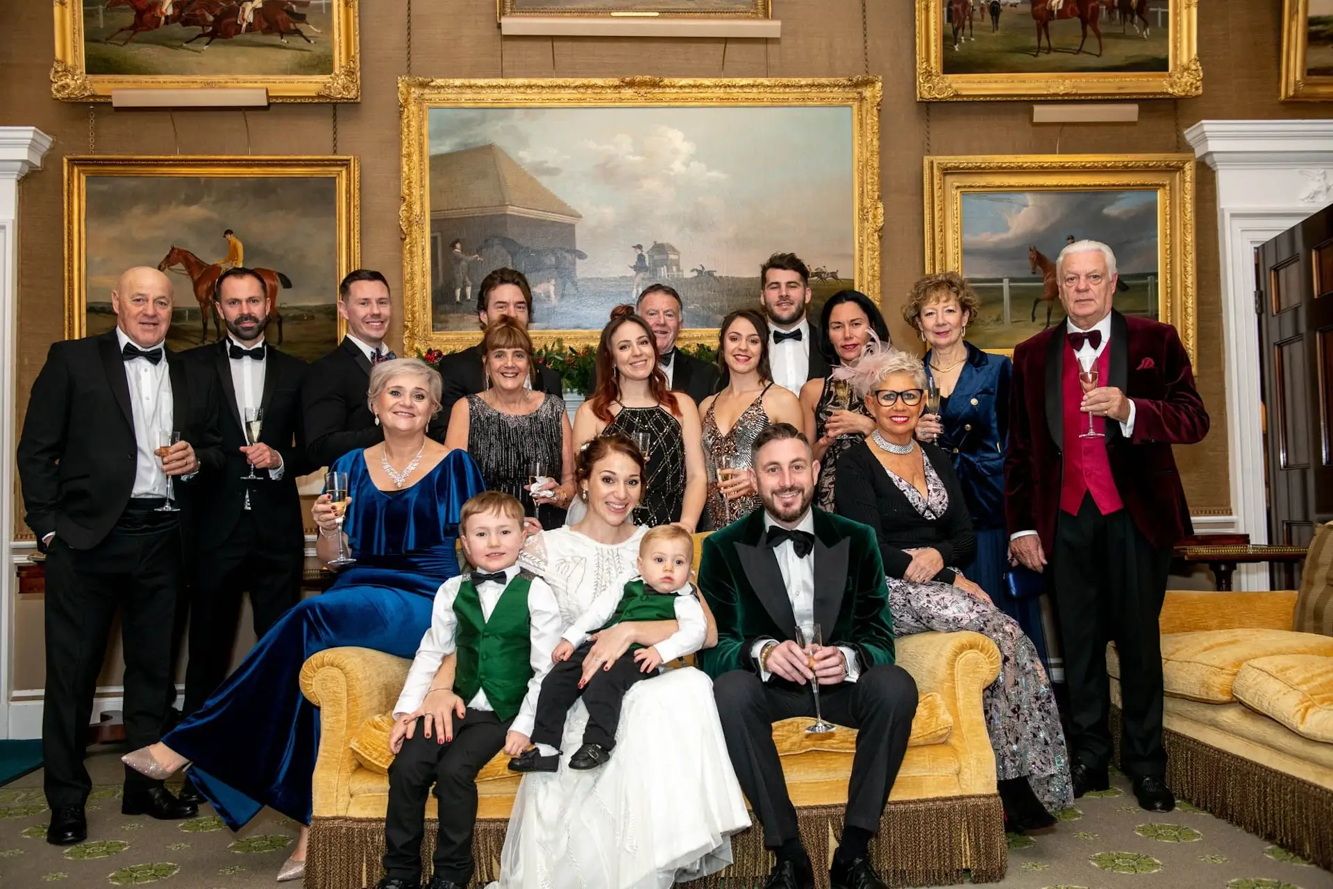 Wedding party group photo